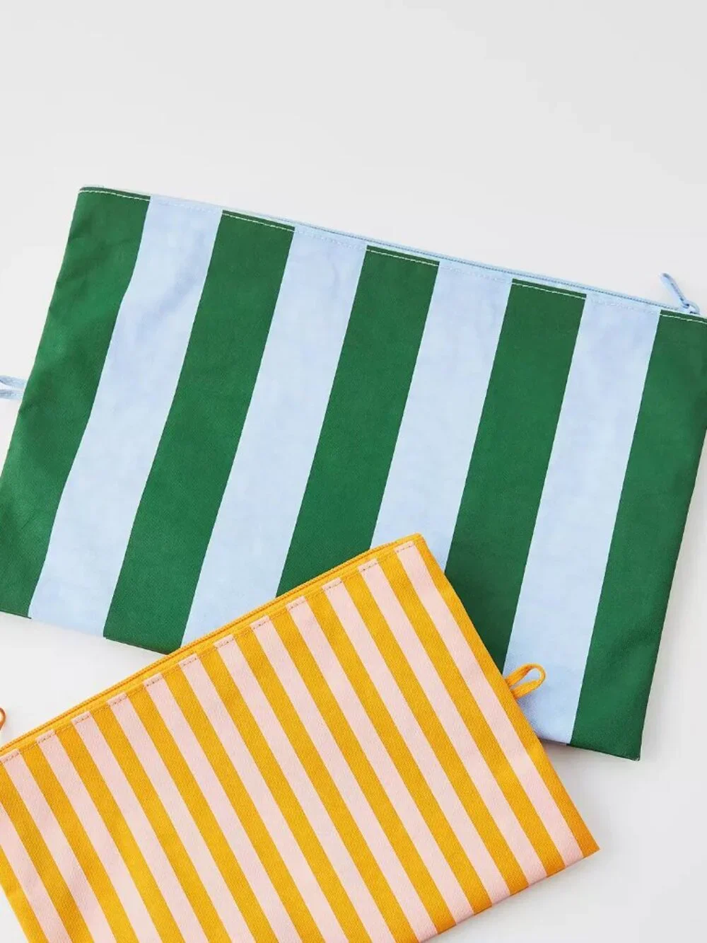 NWOT Baggu Go Pouch Large - Hotel Stripes (Green & Blue)